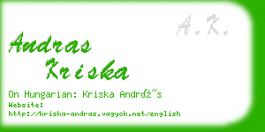 andras kriska business card